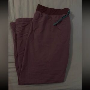 Figs Women's Mauve Joggers with Aqua Accent